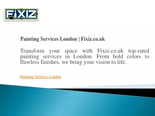 Painting Services London  Fixiz.co.uk