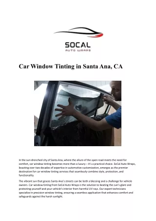 Santa Ana Car Window Tinting Services