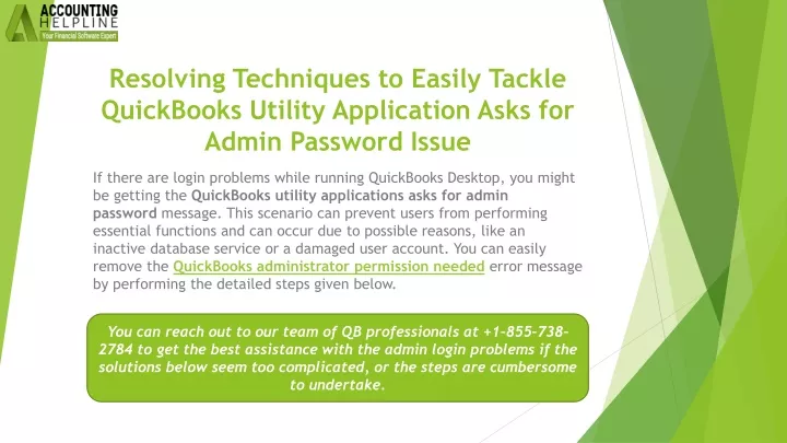 resolving techniques to easily tackle quickbooks utility application asks for admin password issue