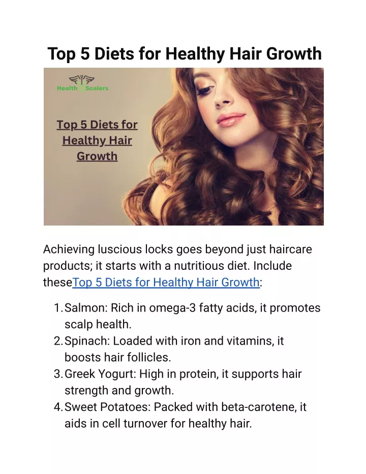 top 5 diets for healthy hair growth
