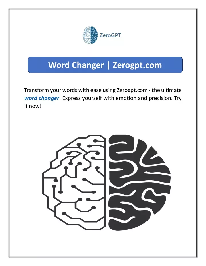 word changer zerogpt com