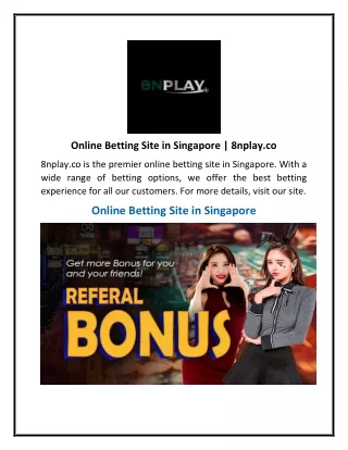 Online Betting Site in Singapore  8nplay.co