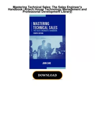 Mastering-Technical-Sales-The-Sales-Engineers-Handbook-Artech-House-Technology-Management-and-Professional-Development-L