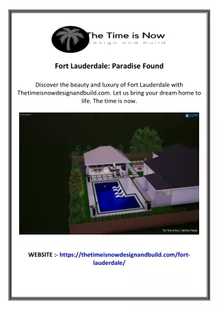 Fort Lauderdale Paradise Found
