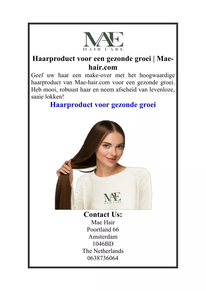 haarproduct voor een gezonde groei mae hair