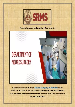 Neuro Surgery In Bareilly | Srms.ac.in