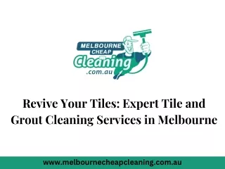Revive Your Tiles Expert Tile and Grout Cleaning Services in Melbourne