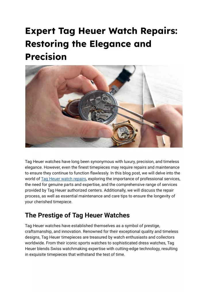 expert tag heuer watch repairs restoring