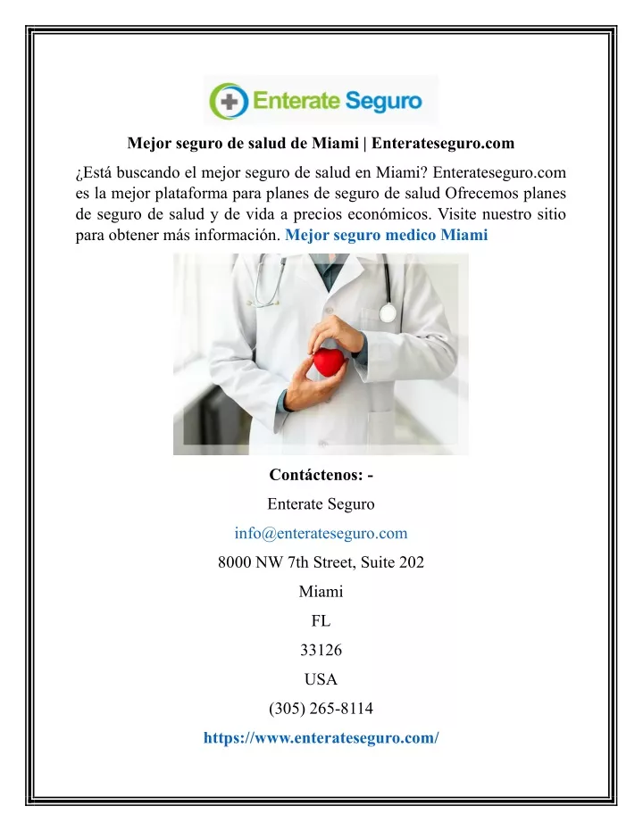 mejor seguro de salud de miami enterateseguro com