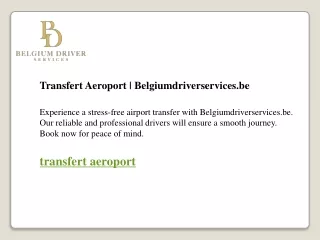 Transfert Aeroport  Belgiumdriverservices.be