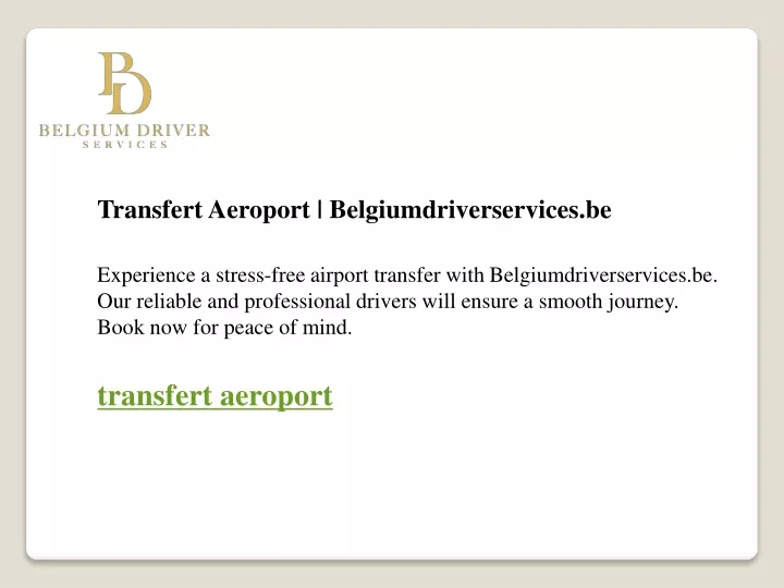 transfert aeroport belgiumdriverservices