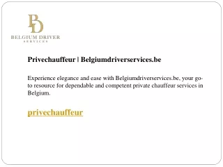 Privechauffeur  Belgiumdriverservices.be