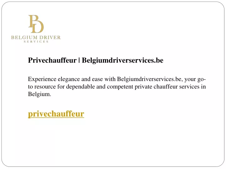 privechauffeur belgiumdriverservices