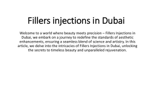 fillers injections in dubai