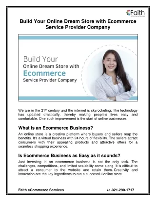 build your online dream store with ecommerce