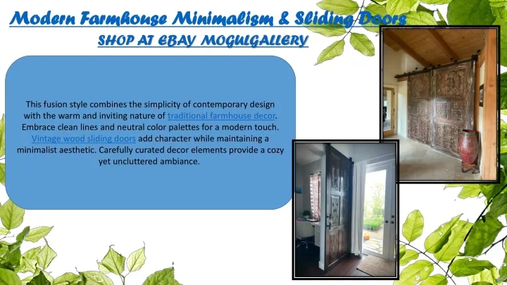 modern farmhouse minimalism sliding doors