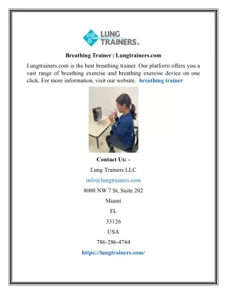 Breathing Trainer | Lungtrainers.com