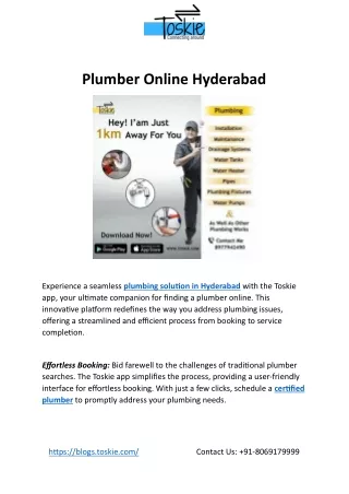 Plumber Online Hyderabad