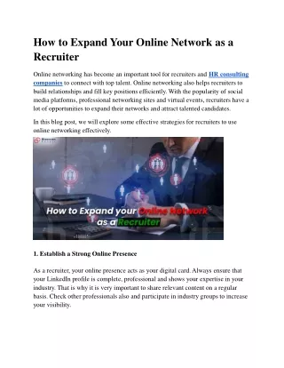 How to Expand Your Online Network as a Recruiter
