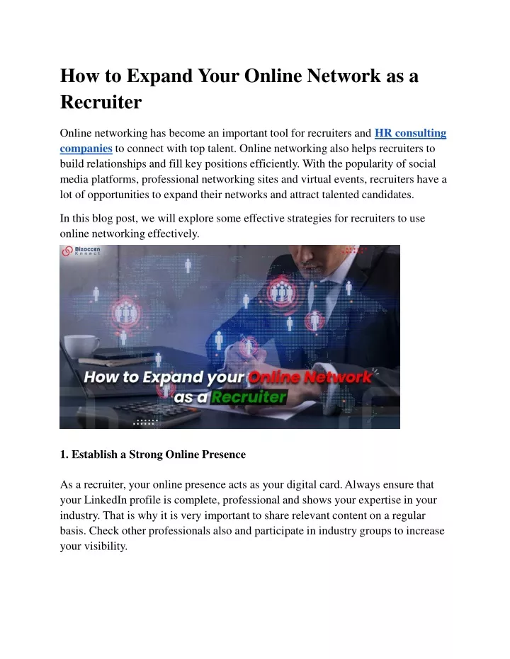 how to expand your online network as a recruiter