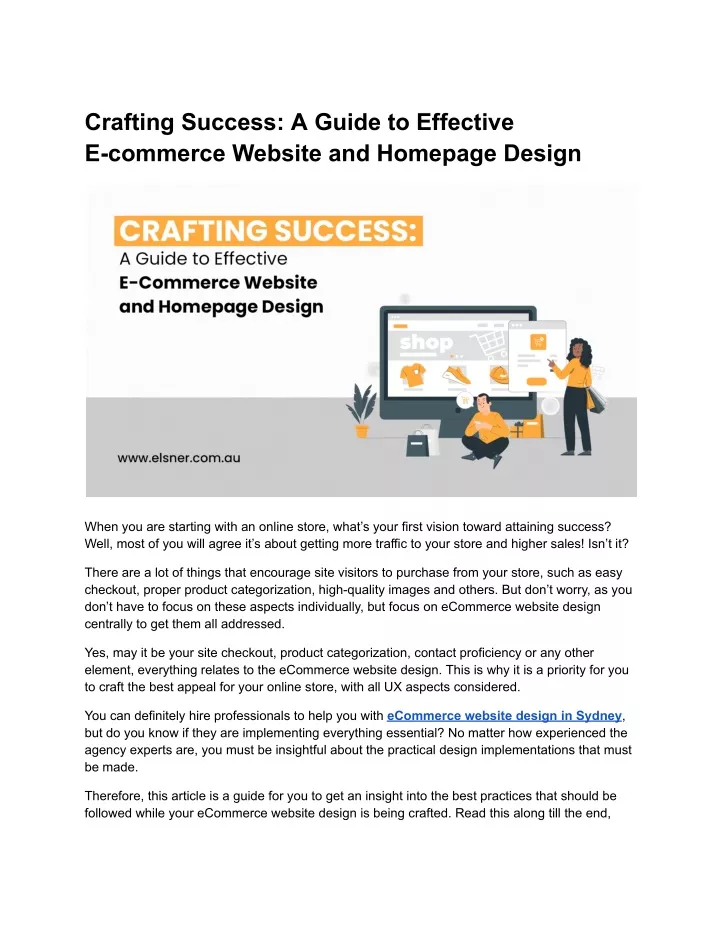 crafting success a guide to effective e commerce