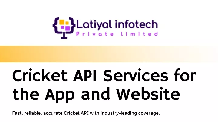 cricket api services for the app and website