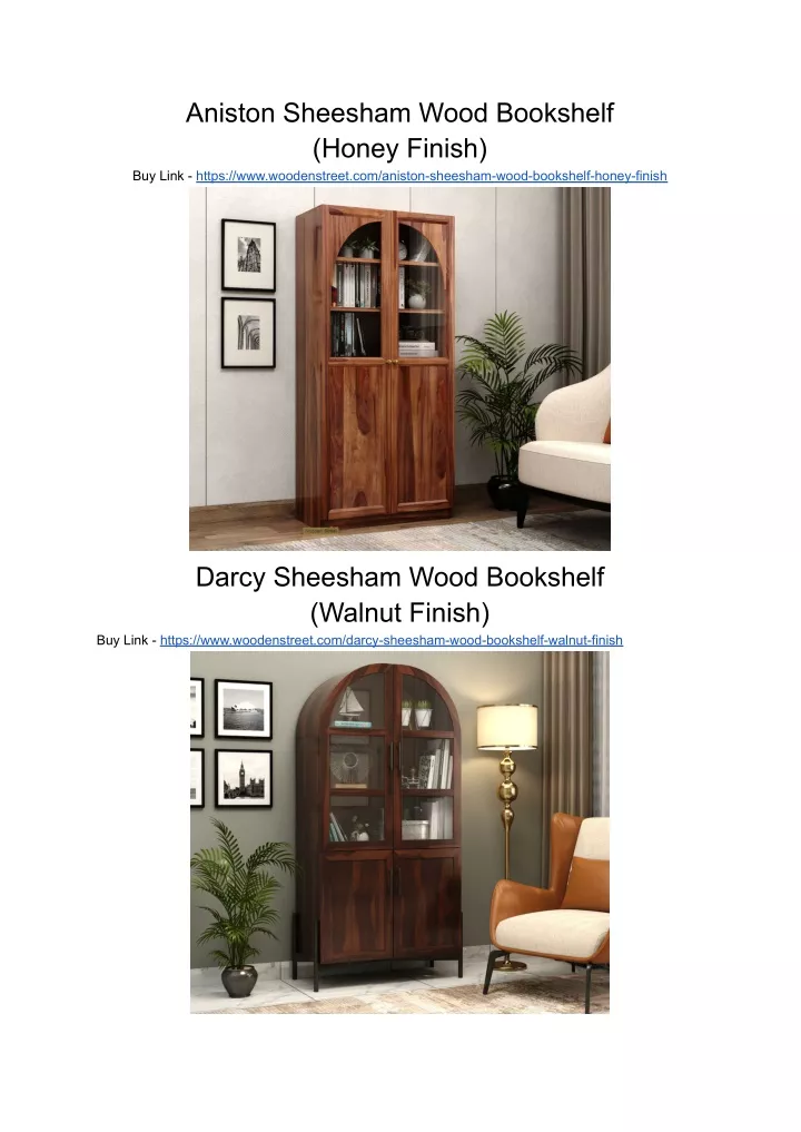 aniston sheesham wood bookshelf honey finish