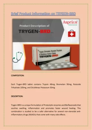 Brief Product Information on TRYGEN-BRD