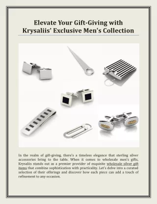 Elevate Your Gift-Giving with Krysaliis' Exclusive Men's Collection