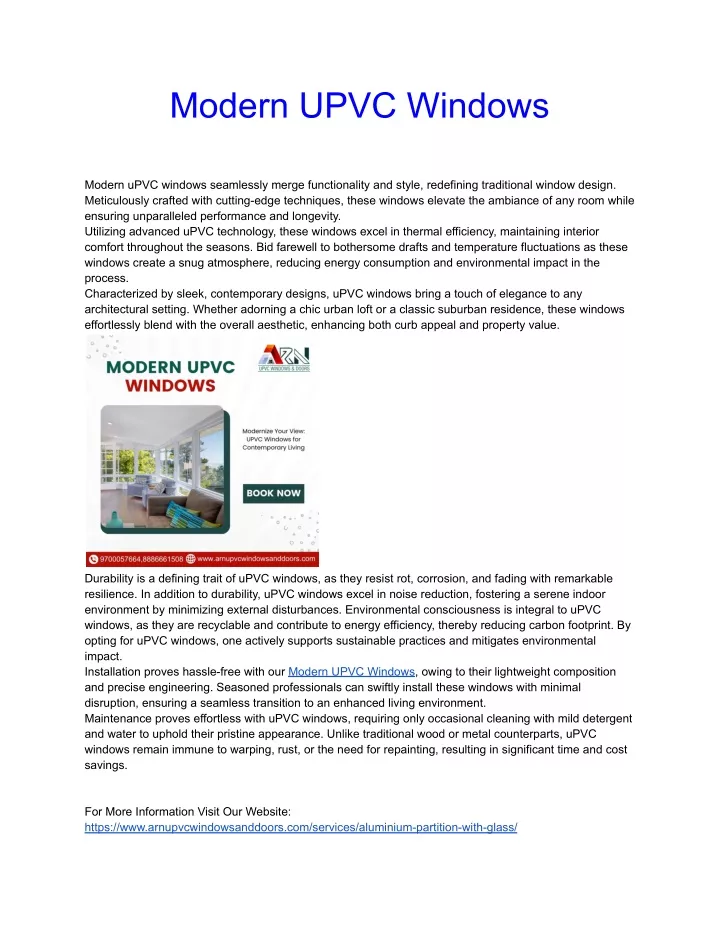 modern upvc windows