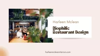 Use Harleen McLean to Design a Biophilic Restaurant