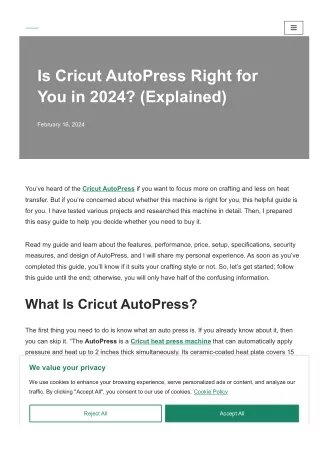 Is Cricut AutoPress Right for You in 2024?