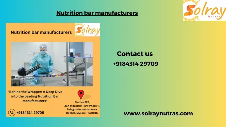 nutrition bar manufacturers