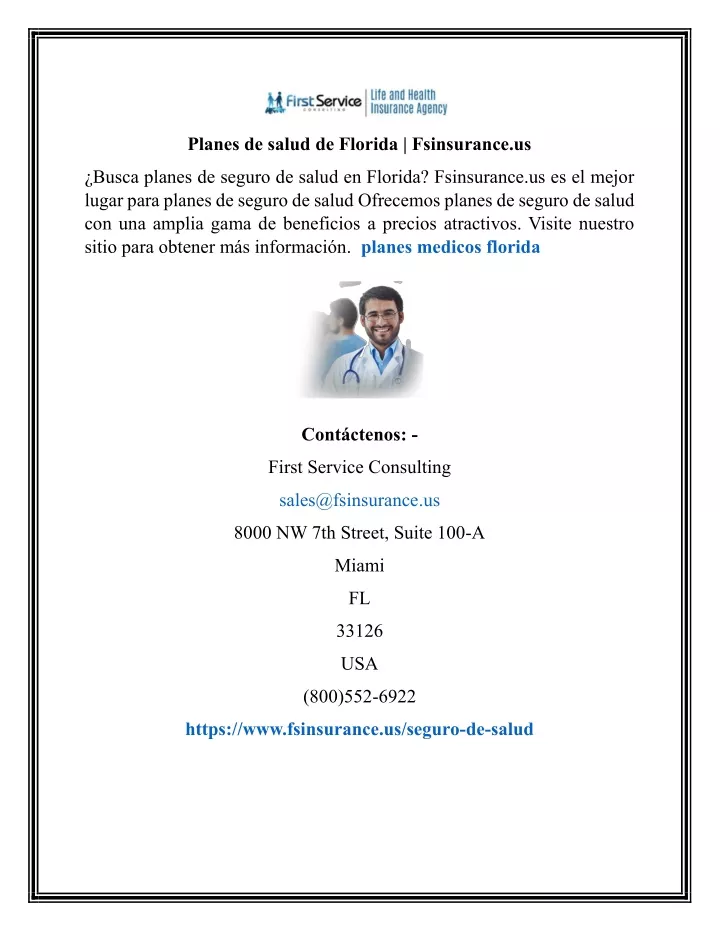 planes de salud de florida fsinsurance us