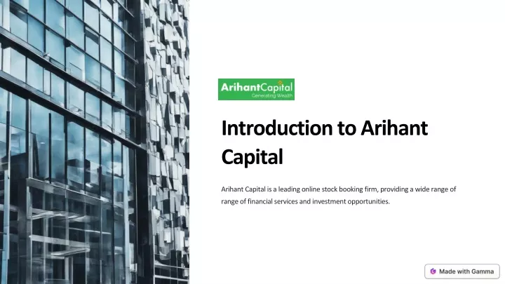 introduction to arihant capital