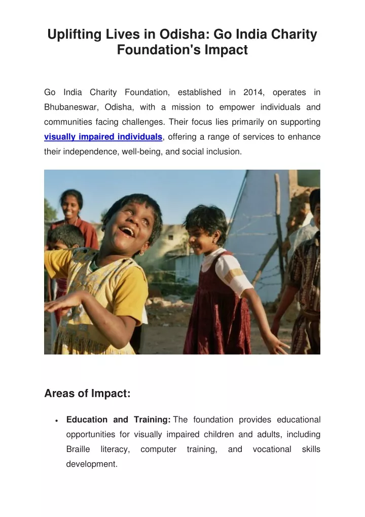 uplifting lives in odisha go india charity