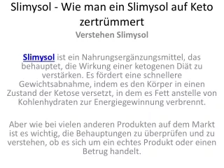 Sind Slimysol Diätpillen ein Betrug?