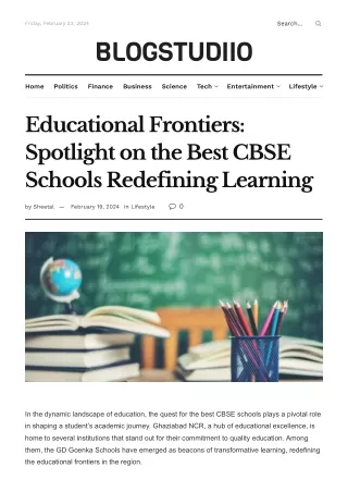 Educational Frontiers_ Spotlight on the Best CBSE Schools Redefining Learning