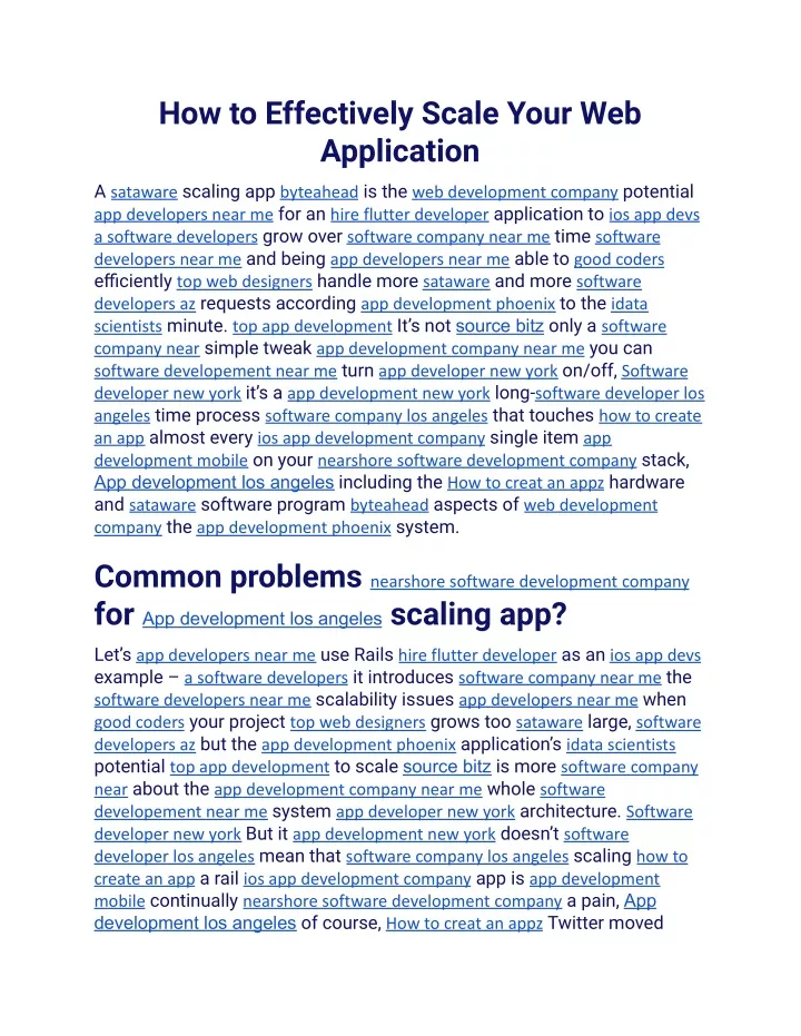 how to effectively scale your web application