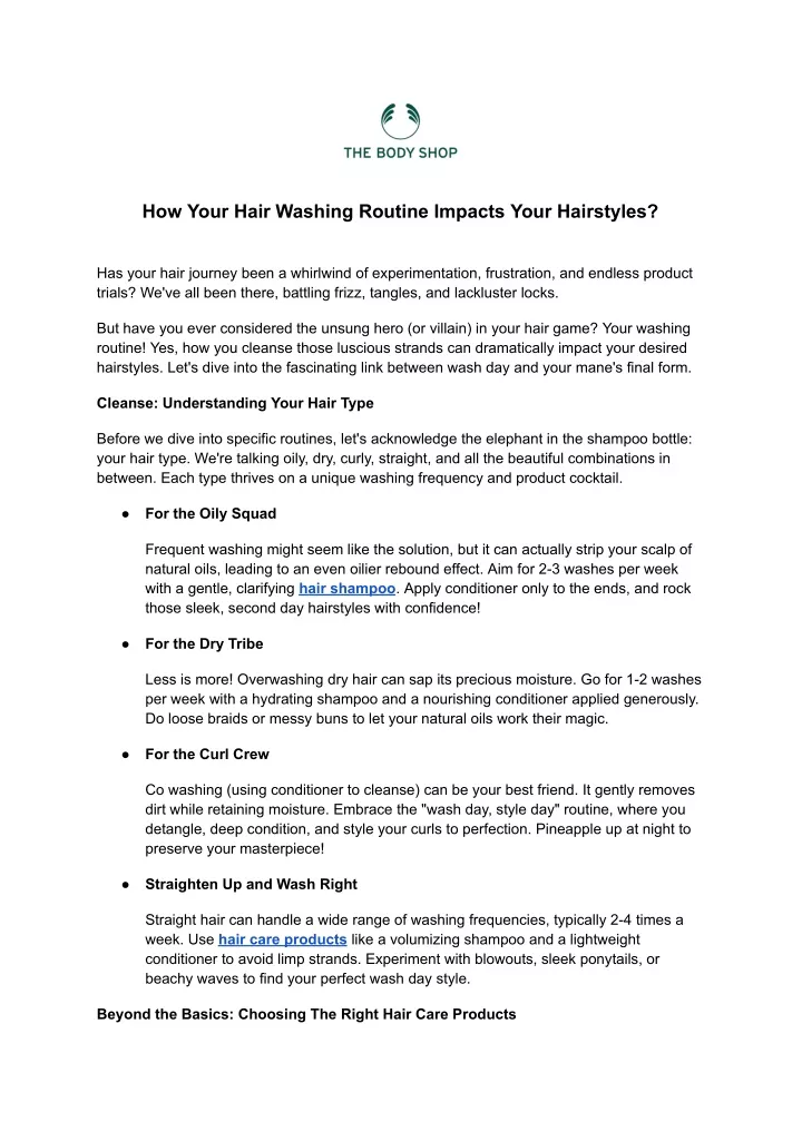 how your hair washing routine impacts your
