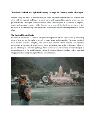 Rishikesh: Embark on a Spiritual Journey through the Gateway to the Himalayas