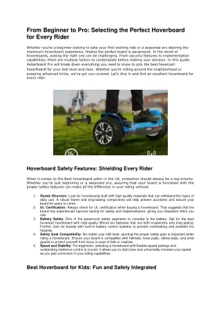 Fusion of Adventure and Innovation | Hoverboard Pro UK