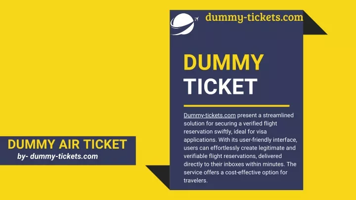 dummy tickets com