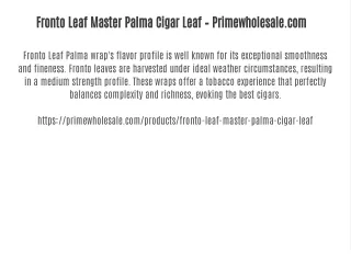 Fronto Leaf Master Palma Cigar Leaf – Primewholesale.com