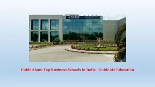 Guide About Top Business Schools in India - Guide Me Education