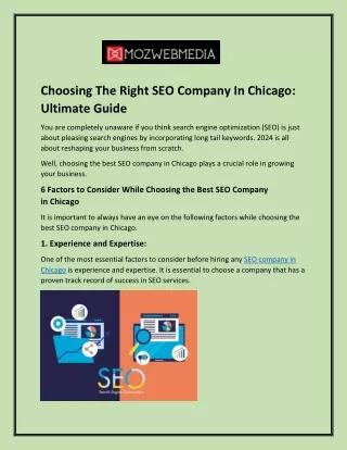 choosing the right seo company in chicago