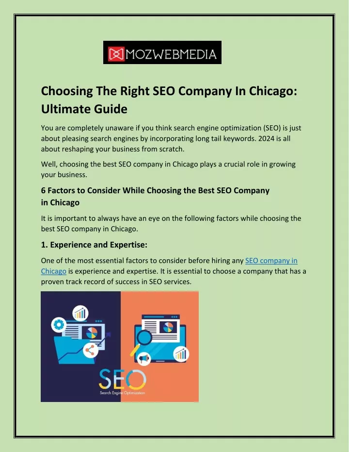 choosing the right seo company in chicago