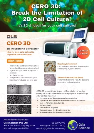 CERO 3D Incubator And Bioreactor