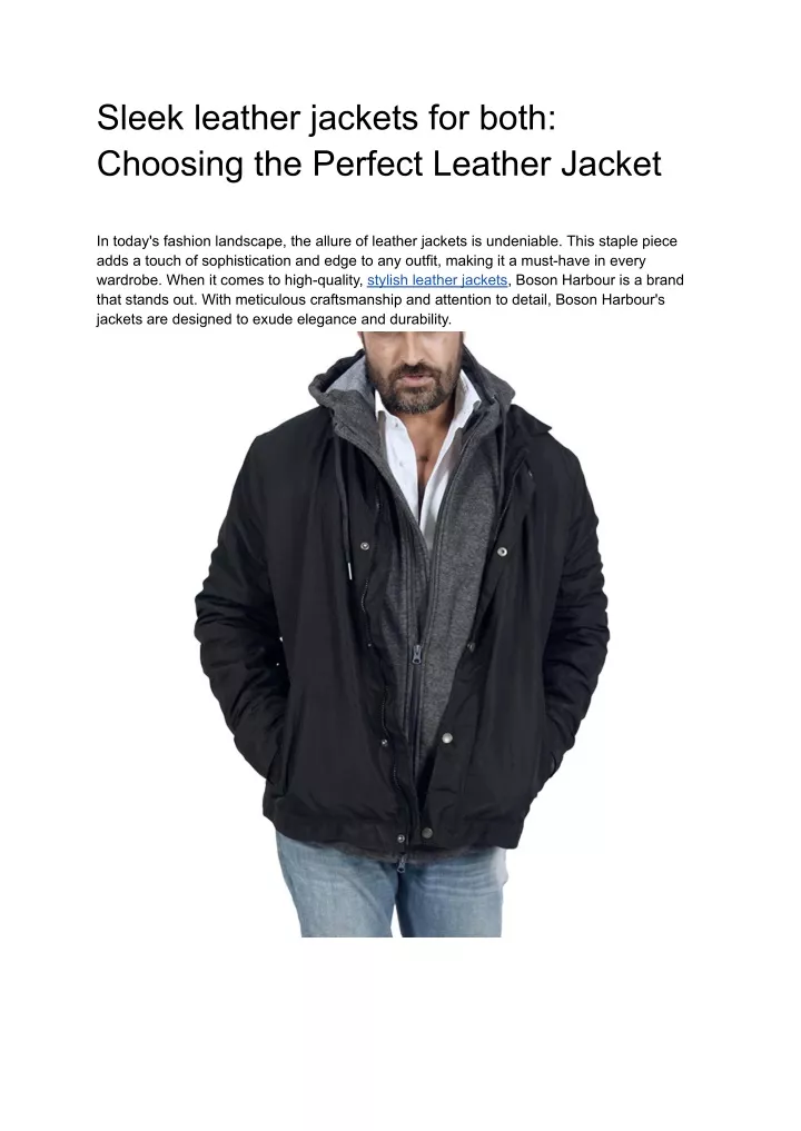 sleek leather jackets for both choosing