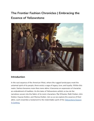 Exploring The Frontier Fashion Chronicles | Embracing Yellowstone's Essence